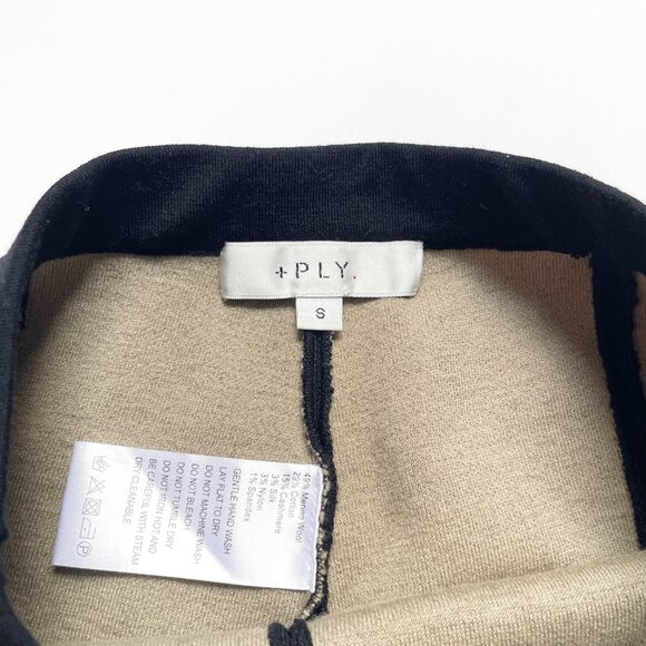 Ply-Knits Back Split Hi Leggings Wool Cotton Cashmere Black Size Small - Picture 4 of 8